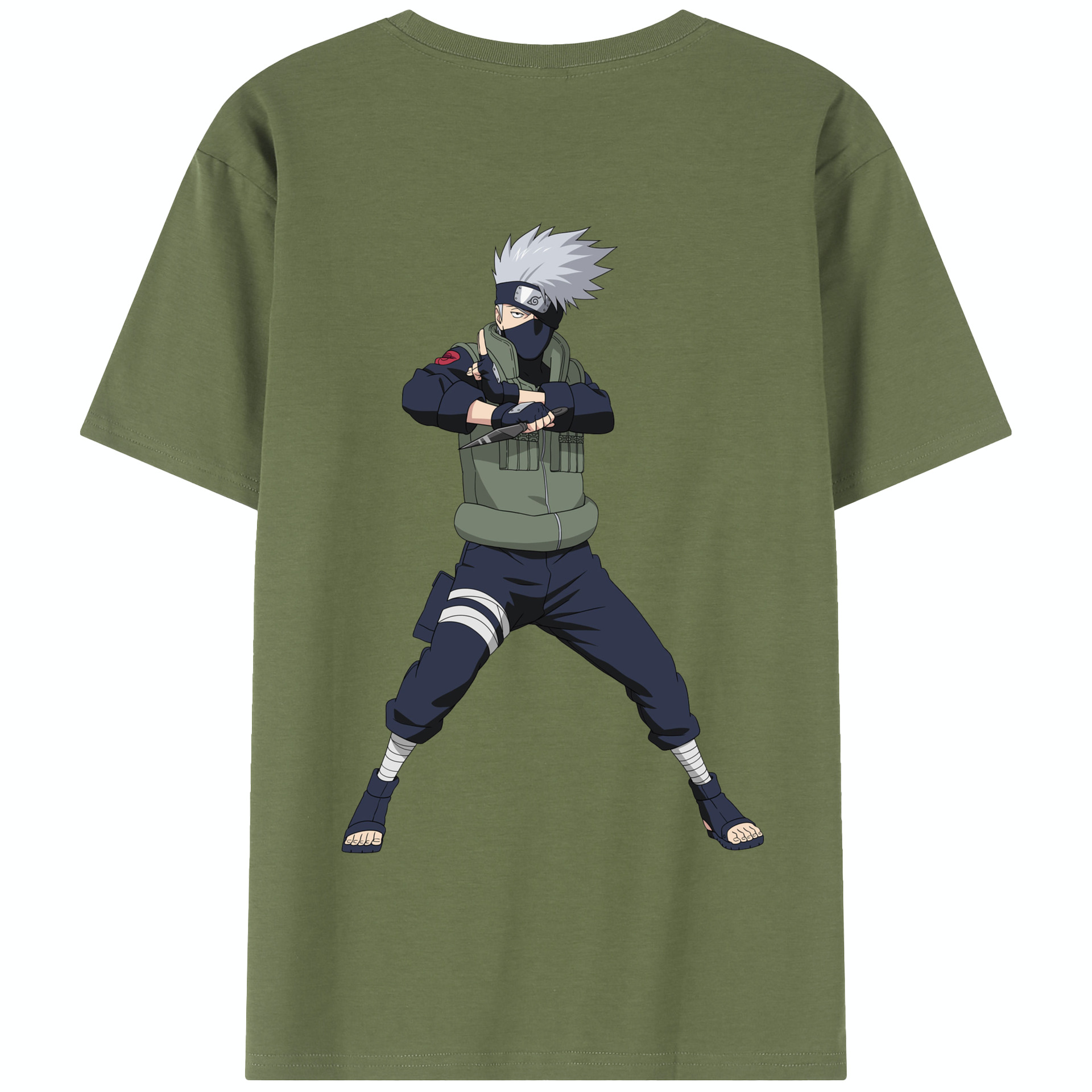 （画像用） NARUTO -ナルト- はたけ カカシ Hatake Kakashi 綿100％半袖Tシャツ（背面プリント）